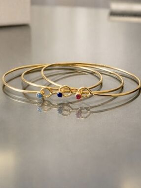 24k gold plated minimalist cuff bracelet ruby red stone open adjustable handmade